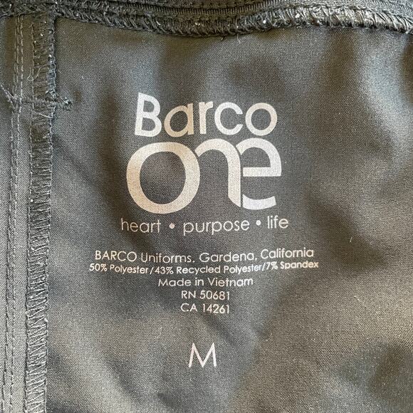 Barco One Mens Cargo Track Pants Snap Hem Scrubs Size Medium Black - Picture 10 of 12